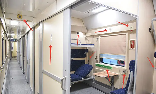 Таблички внутри ж/д вагонов