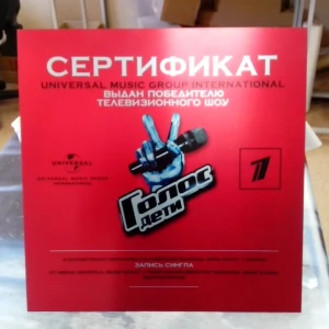 Печать на алюминии — Табличка шоу "Голос" — фото